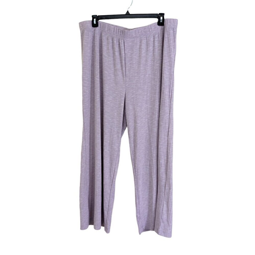 Womens Lounge Pajama Pants Plus Size 1X Dusty Rose Stretch Sleepwear